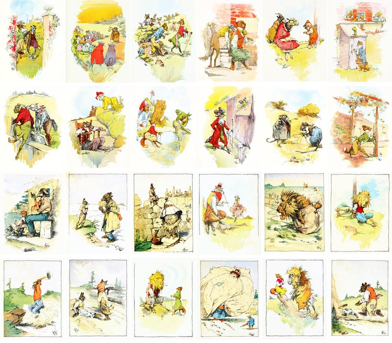 PIXILUV Large Stickers (24 pcs 2.5"x3.5") Flower Fairy and Small People Vintage Kids Book Illustration - Image 2